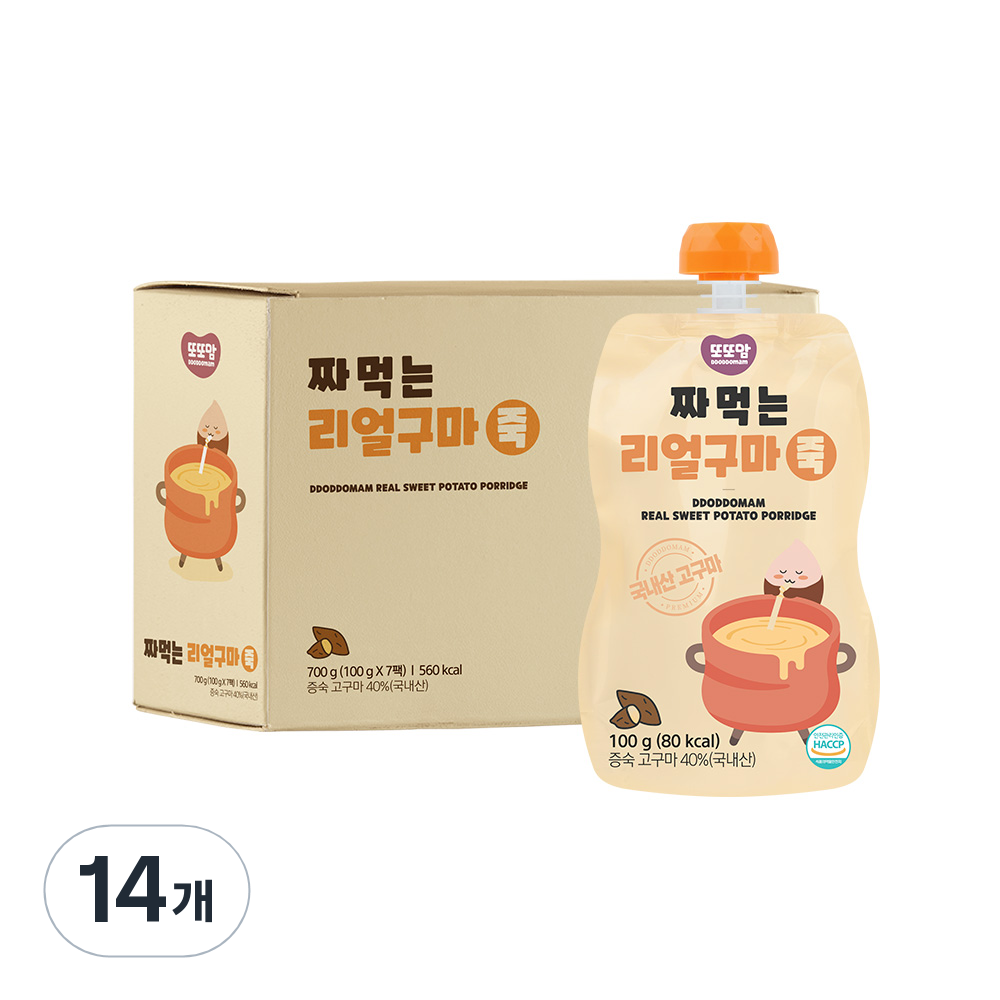 또또맘 짜먹는 리얼구마죽 100g  고구마맛  21개