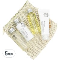 아르더 프리미엄 트래블킷 면 파우치 + 샴푸 30ml + 컨디셔너 30ml + 바디워시 30ml + 바디로션 30ml 세트  5세트