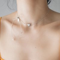 Simple heart and string necklace