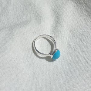 천연 장미석 터키석 원석 실버반지, 칠보