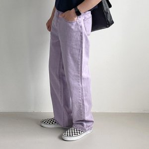 언더70 피그먼트 세미와이드 데님 (라이트퍼플)