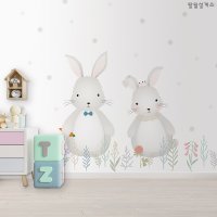 [아이방벽지] 토끼 그림벽지  A 타입 300cm X 250cm