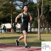 마라톤복 조깅복 런닝복 운동복 육상복 세트 남녀 속건 운동 경기 훈련 나시  30  M  블랙(남성)