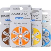 BTE CIC RIC OE 보청기용 보청기 배터리 Powerone 1 45V A312 10 A13 675 PR41 아연 공기 60PCs 10 카드