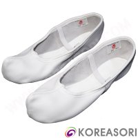 코리아소리 흰색 코있는 소가죽 굽없는 한국무용슈즈 코슈즈 SOP-SJA111X 280