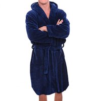 샤워 가운 곤룡포 자주 샤워 베스로브 3초 bathrobe 단색 벨트 플란넬 목욕 남녀 m 진한 파란색