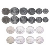 세트 10pcs 인도네시아 동전 아시아 100 진짜 원래 동전 새로운 unc 4 PC 인도네시아