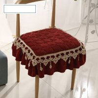 엔틱 레이스 고급 식탁의자 푹신한 방석 커버 끈방석