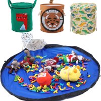 Toy Cleaning Storage Bag Play Mat Lego Toys Organizer 접이식 스토리지 컨테이너 휴대용 바구니돗자리 25 X