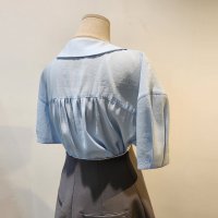 플랫카라 블라우스 퍼프블라우스 flat collar blouse