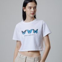 낫띵이즈베럴댄미 크롭 BUTTERFLY X-RAY TEE