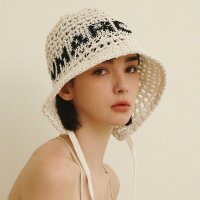 메르헨 Logo knitting strap bucket hat