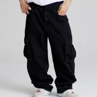 비에스래빗 CARGO LOOSEFIT DENIM PANTS (Black)