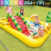 INTEX 어린이 키즈 수영장 미니 풀장 미끄럼틀 슬라이드 과일 놀이 센터