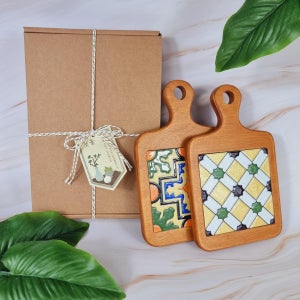 [무료각인]답례품 선물 우드 타일 나무 냄비받침 돌잔치, 바름