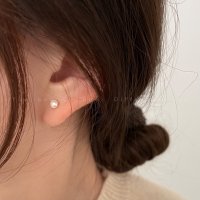 닥터 차정숙 10회 엄정화 천연 담수 진주 귀걸이 드 -3mm 천연 담수 진주 은침