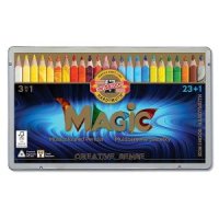 코이누어 Koh-i-Noor Magic Jumbo Colored Pencils 삼각형 멀티 컬러 24 개