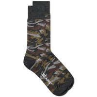 Beams Plus Melange Camo Sock Charcoal