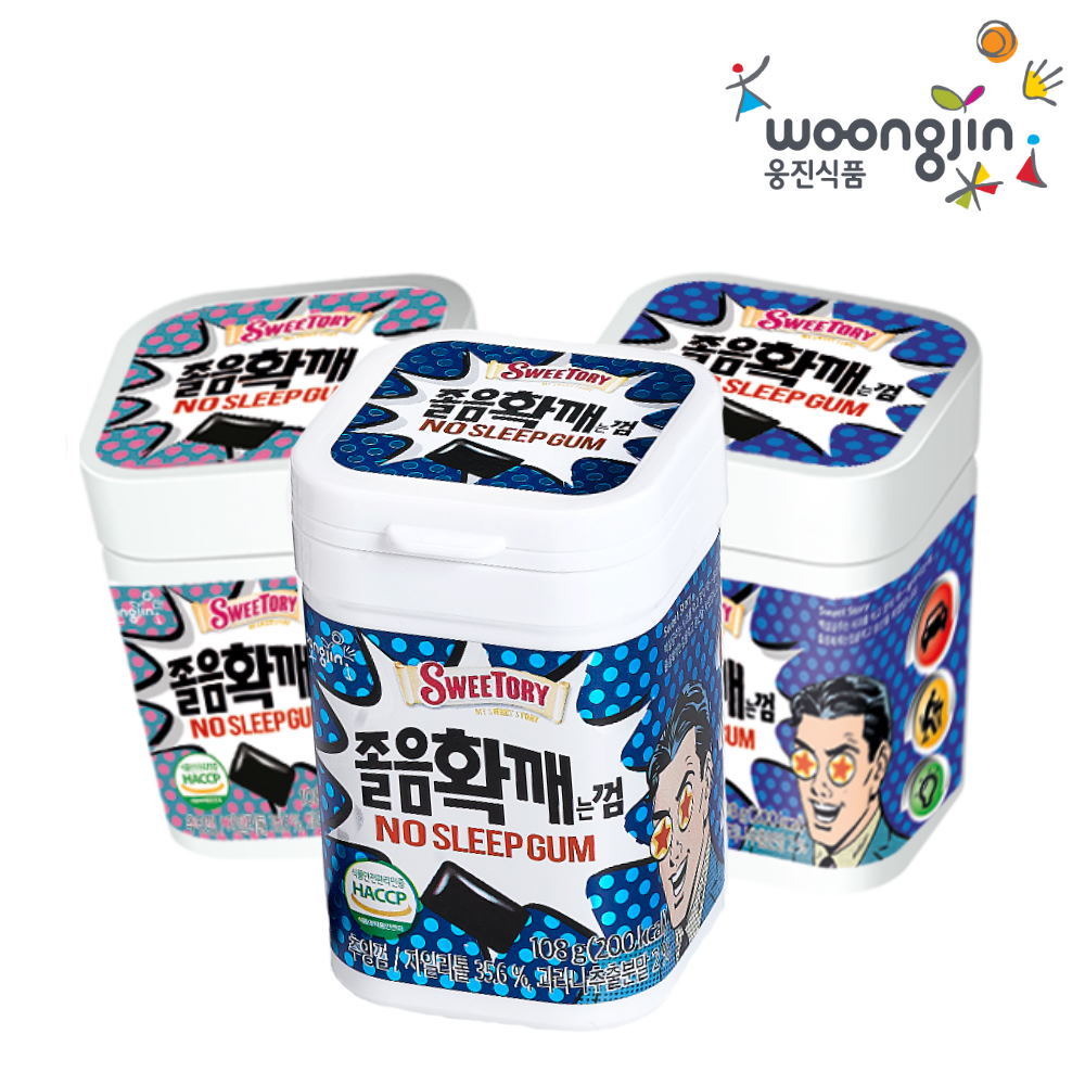 [<b>웅진식품</b>] [<b>웅진식품</b>] 스위토리 졸음확깨는껌 108g x 3통