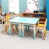 하이스위티 아동용 높이조절 4인세트 책상의자 책상핑크-의자핑크