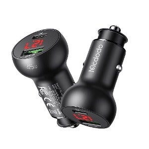 [Mcdodo] 45W 듀얼 C타입+USB-A타입 디스플레이 차량용 고속 충전기