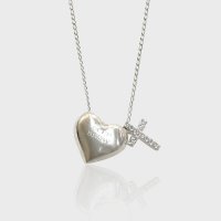 딥브로우 love and cross necklace 925