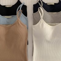 골지 슬리브리스 캡내장 끈나시 sleeveless cap-embedded strap sleeveless