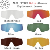 ALBA OPTICS 델타 스트라토스 광변색 렌즈  사이클링 선글라스용 편광 렌즈 교체  블루 레드 색상