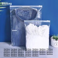 StoBag-투명 의류 포장 지퍼 백  플라 투명 여행 봉인 재사용 가능한 지퍼 보관 파우치 방수  50 개