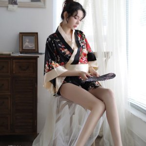 slip} 숏 기모노 사키코 가운 슬립