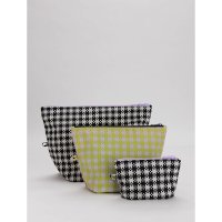 바쿠 Go Pouch Set - Pistachio Pixel Gingham 앤틱실버 8-10102-50750-1 QL3ZD4BGP3