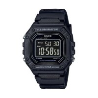 카시오 Casio Illuminator 데일리 알람 크로노그래프 디지털 스톱워치 모던 디지털 W218H-1BV