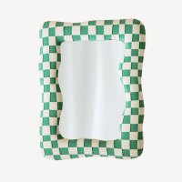 체커보드 Checkerboard Mirror 인테리어 소품 화장대 거울 그린