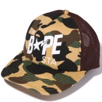 베이프 BAPE 1ST 카모 매쉬 볼캡 STA