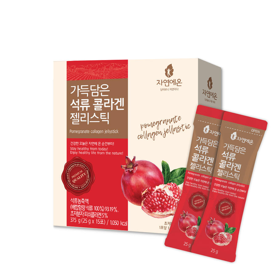 300Da 저분자 <b>콜라겐</b> 가득담은 석류/몽모랑시 <b>타트체리</b> 젤리스틱 25g 15포