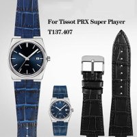 Tissot PRX 슈퍼 플레이어용 가죽 시계 밴드 T137 407 시리즈 스테인리스 스틸 스트랩 발찌 액세서리