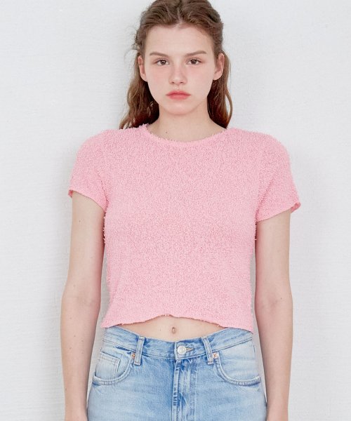 [쏘이르] TERRY CROP TOP - PINK SU23TP008PK