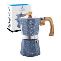 Grosche 밀라노 모카포트 Stovetop Espresso Maker Greca Coffee Maker 인디고 6컵