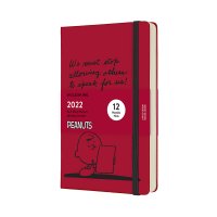 몰스킨 Moleskine 한정판 피너츠 2022 데일리 플래너 하드 커버 라지 12 7 x 21 cm 스칼렛