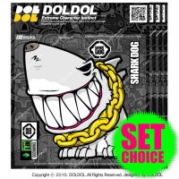 그라스킨 돌돌컴퍼니 20-Sharkdog-Sticker-05 샤크독 서핑 하와이 NFT 오토바이 헬멧 자동차 주유구 캐릭터 UV 튜닝 스티커 그래피커 스킨 데칼 Sharkd