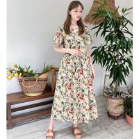 민타레트로 Minta R Ivy Flower Cotton Long Dress 10225106