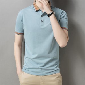 지프 스피릿 반팔티셔츠 남성 여름 터틀넥 티셔츠  블루  L