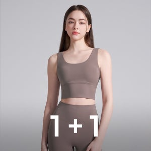 앞지퍼스포츠브라 요가민소매 텐션플렉스프로 처진가슴브라 브라탑 1+1