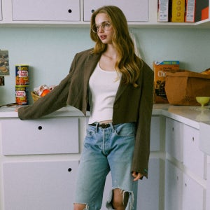[그린버터] One Button Crop Linen jacket (Brown)