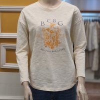 BCBG 봄가을 영문로고 프린트 면100 티셔츠 B3A2X411 14