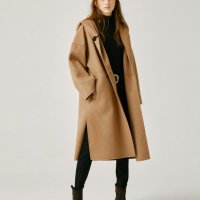 바앤쉬 22FW 카멜 멜란지 울캐시미어혼방 후드더플코트 SLCO2D001CM