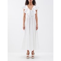 에르뎀 여성 Vacation Theophila ruffled cotton dress 롱 1531006