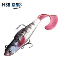 새우샌드웜 게웜 FISH KING 부드러운 실리콘 미끼 지그 헤드 싱킹 워블러 스윔베이트 인공 낚시 미끼 6