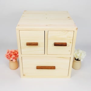 [맞춤제작가능]원목 3단 미니서랍함 서랍장 서랍정리함 , 슬로우우드라이프, 맞춤전문공방