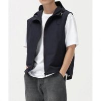 TOFFEE 하이넥 나일론 후드 집업 DARK HIGH NECK NYLON HOOD ZIP-UP VEST